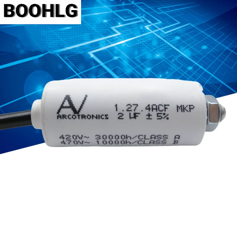 

1PCS AV Arcotronics 1.27.4ACF MKP 2UF 420V-470V AC starting capacitor