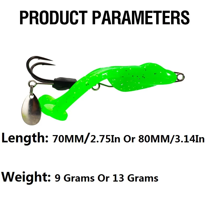 

Fishing Frog Bait Spring 9g 13g Frog Fishing lure soft bait with BKK Hooks spoon Fishing tackle for snakehead Silicone Bait Frog