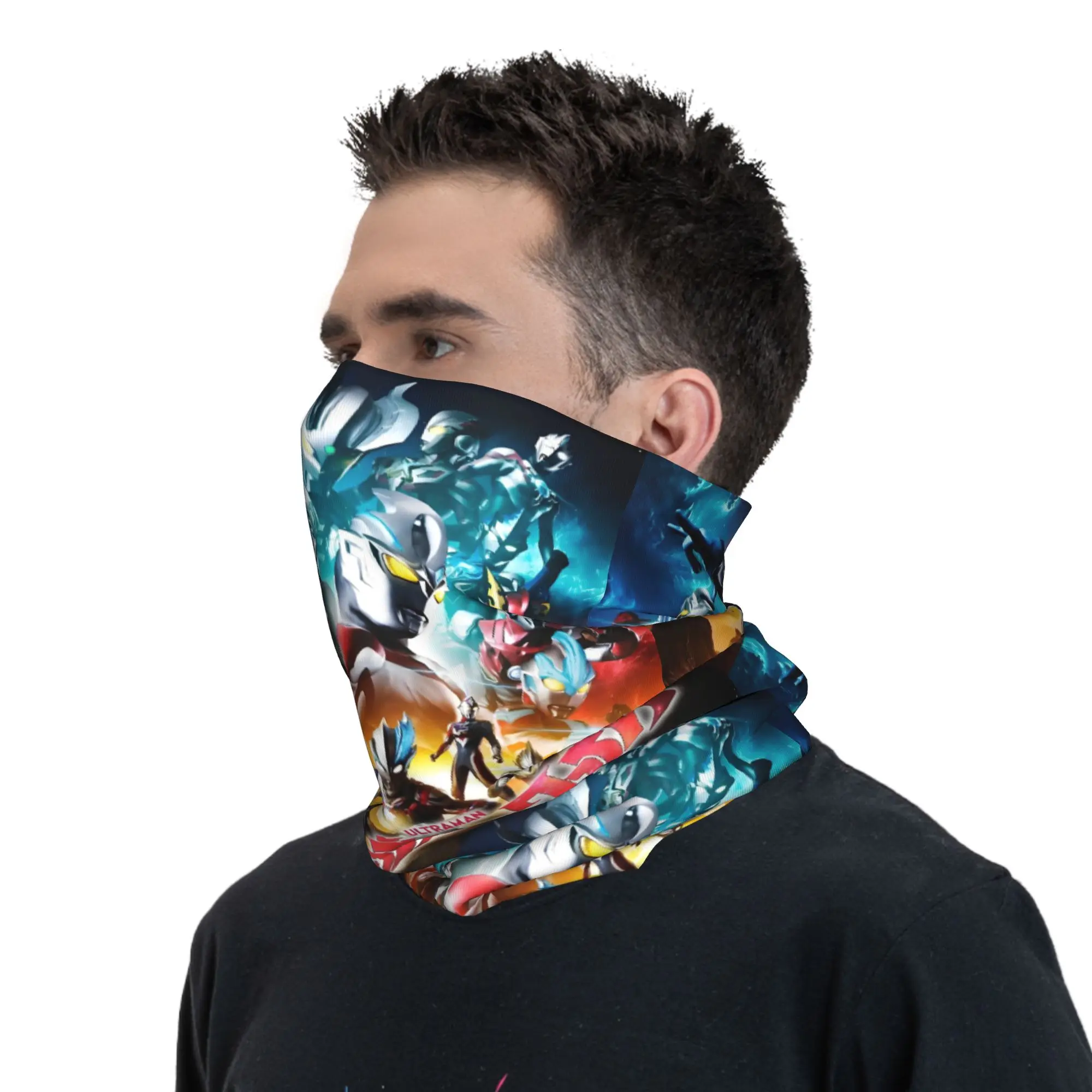 Custom Ultraman Japan Comic Bandana Winter Neck Warmer Men Windproof Wrap Face Scarf for Ski Manga Gaiter Headband view 6