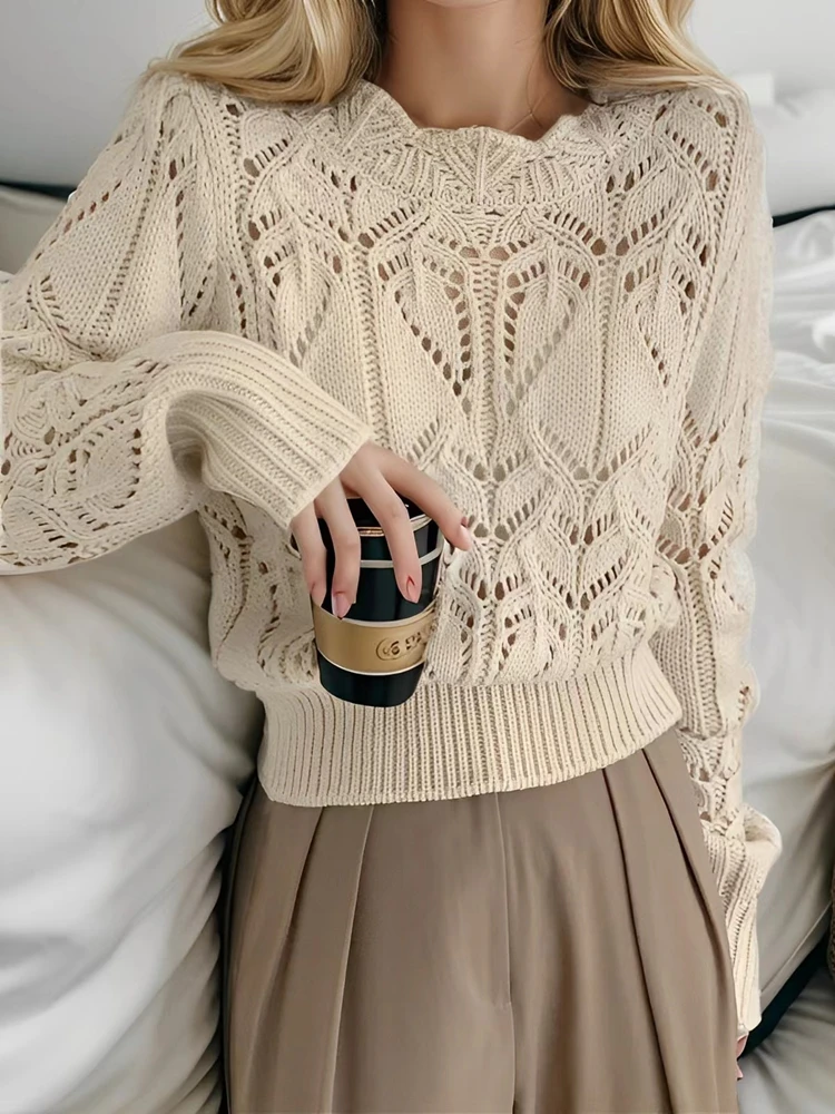 

Colorfaith SW5200DG Новинка 2023, милый сексуальный винтажный элегантный женский корейский модный вязаный женский пуловер, весенне-зимние топы