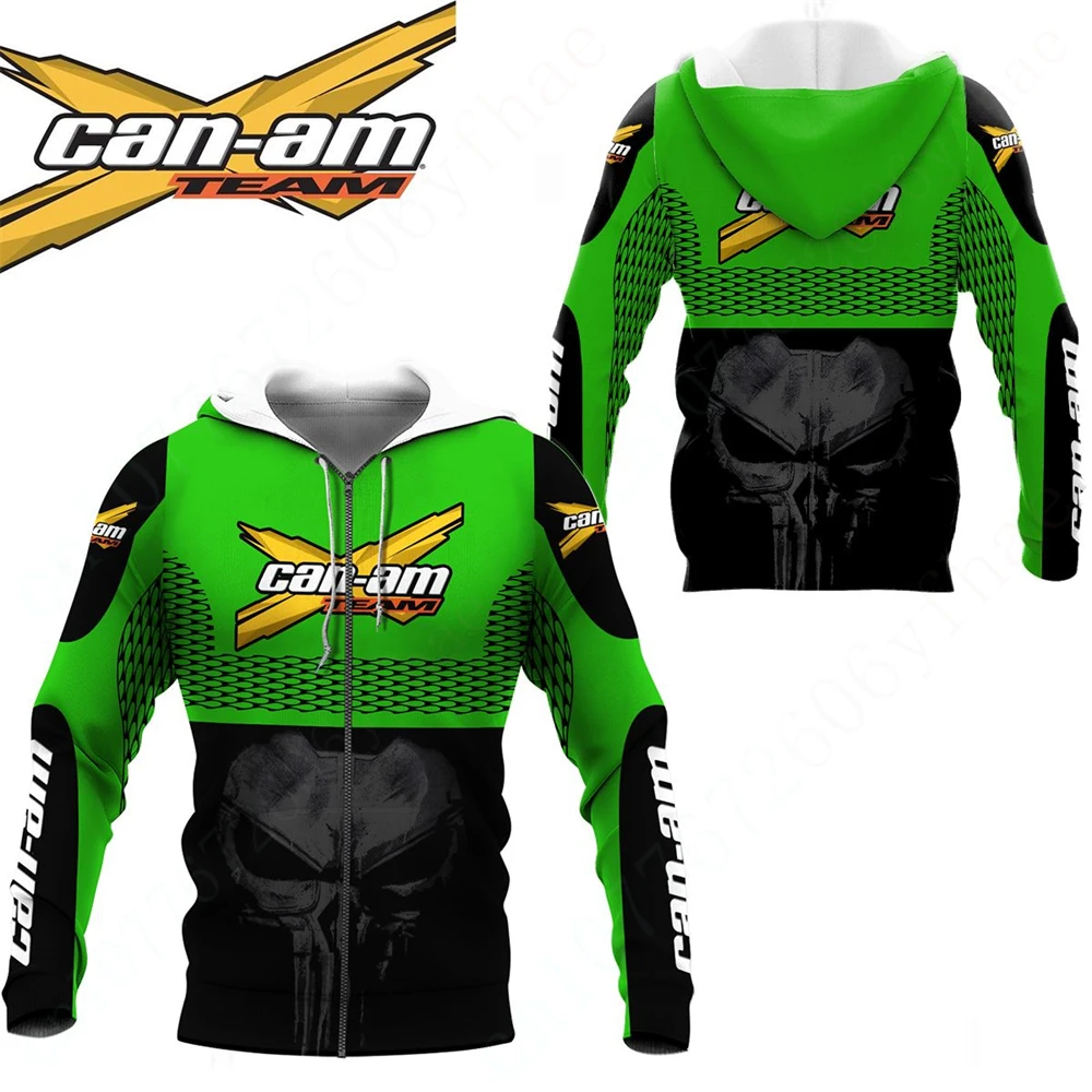 Can-am Anime Zip Hoodies Casual Hoodies For Men Women Unisex Clothing Essentials Pullover Harajuku 3D Printing Sweatshirt