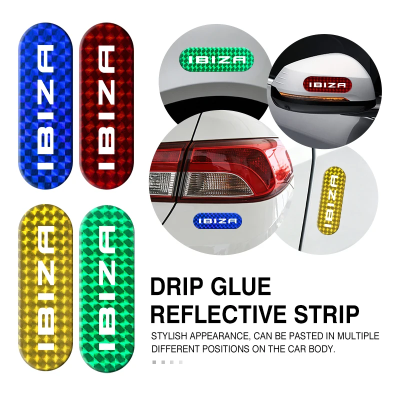 Bande autocollante réfléchissante pour voiture, bande réfléchissante d'avertissement de sécurité, autocollants automobiles pour Seat Leon Ibiza Toledo Mk3 Mk2 FR Formentor