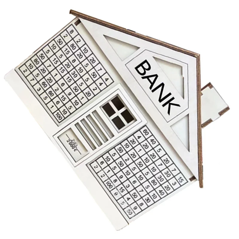 

BYBS-Premium Wooden Money Box For Adults & Kids, 2000 Euro Savings Goal With Reusable Numbers