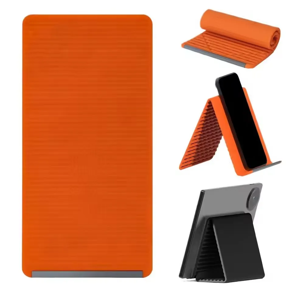 Soporte de silicona plegable y flexible para teléfono, soporte de escritorio portátil ajustable de múltiples ángulos para iPhone, iPad, portátil, tableta, hogar y oficina