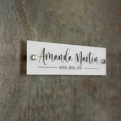 Name Plate Wall Sign Customized Office Door Panel wiht Job Title Executive CEO Sign Business Decor