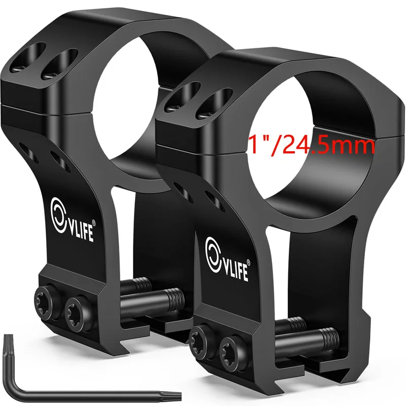 

1 inch Dovetail Scope Rings Mount for 3/8 inch or 11mm Dovetail Rails with See Through Base Hight 1.58" - 2 Pieces