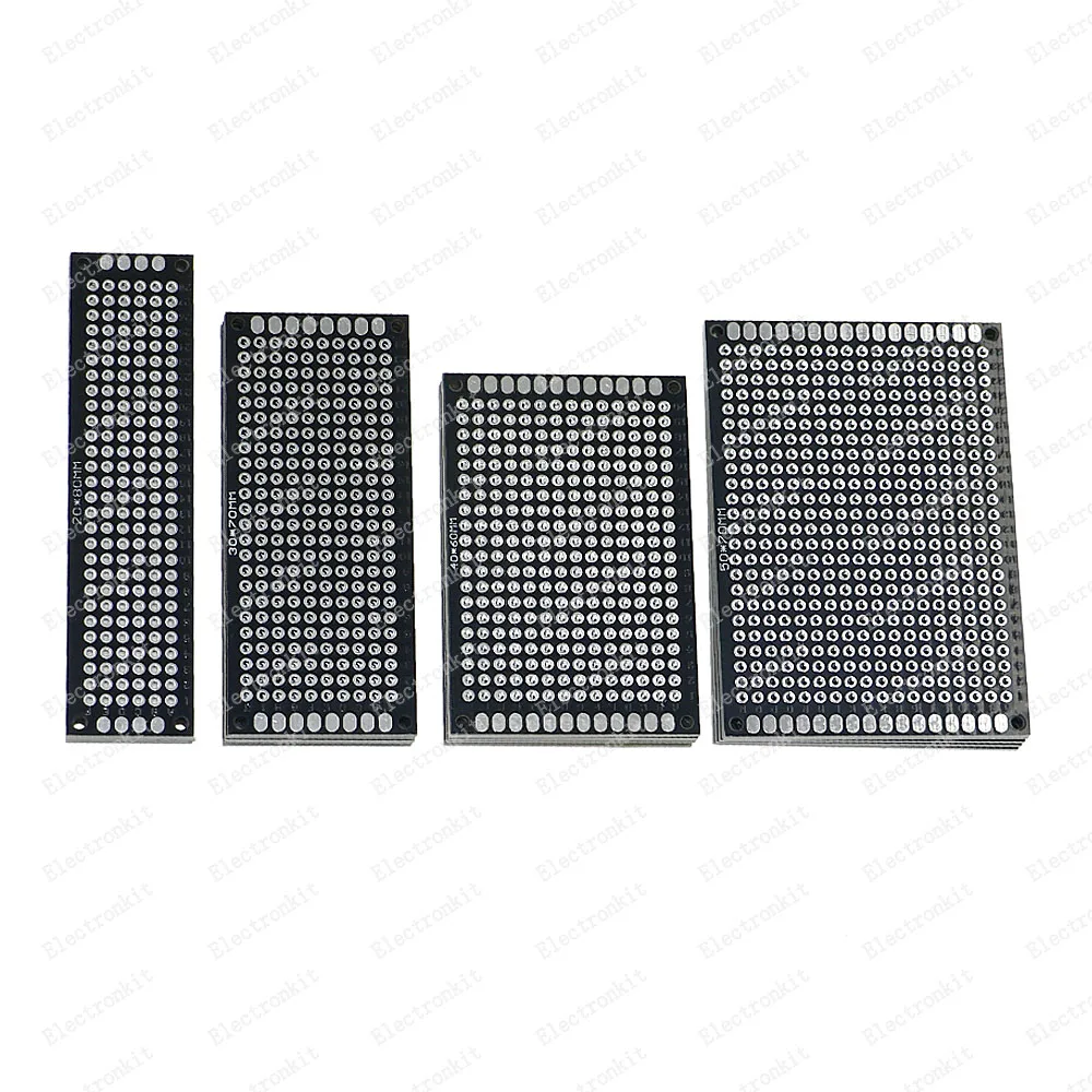 20pcs PCB Prototype Board Circuit Protoboard Universal Stripboard Prototyping Veroboard 2X8 3X7 4X6 5X7 5Pcs Each Mixed Black