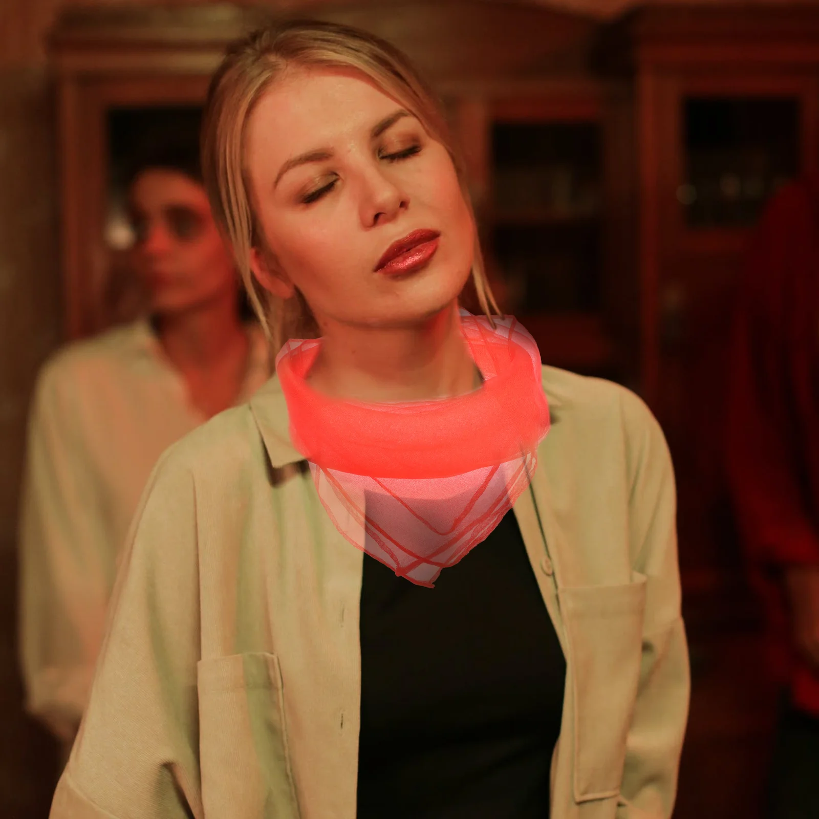 

10 Pcs 45x45cm Red Solid Color Square Scarf Lightweight Dance Performance Women Kids Accessories Storage Foldable Silk