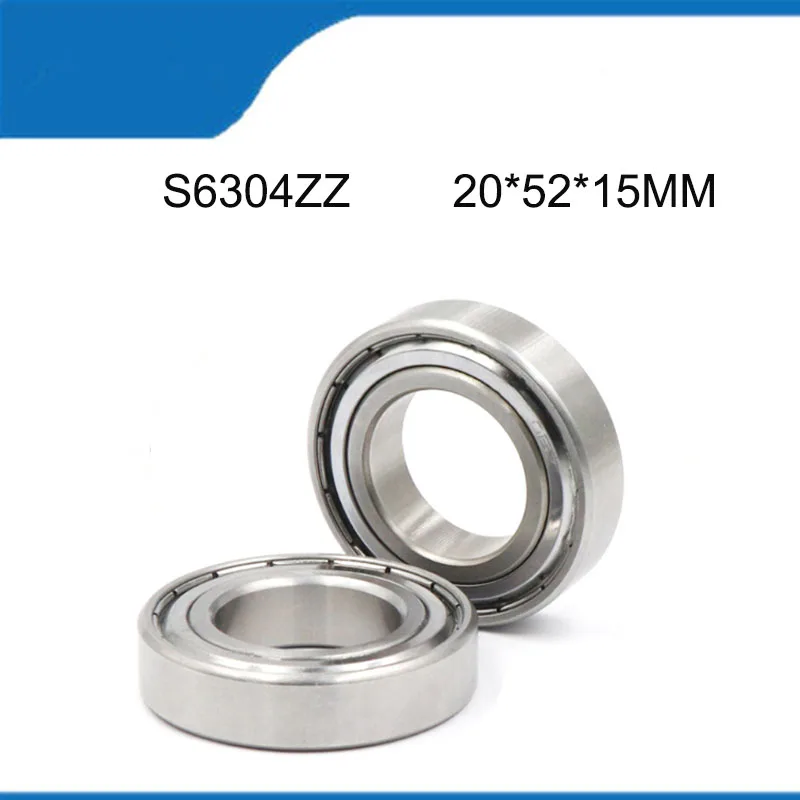 

S6304ZZ (20*52*15MM) 2PCS Sell Hot High Quality Corrosion Resist Stainless Sealed Deep Groove Ball Bearing Shaft (ABEC-5)