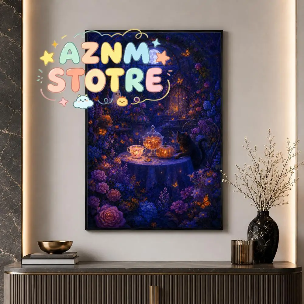Vintage Gothic Ghosts Halloween Poster HD Waterproof Eco-Friendly For Kitchen Bathroom Wall Bedroom Decor
