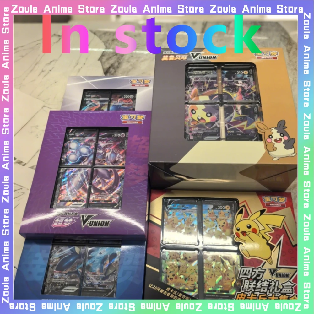 

100% оригинальные карты Pokemon Quartet Coupling V-UNION Series, китайские карты PTCG Пикачу Мьюту Гренinja, коллективные подарки на складе