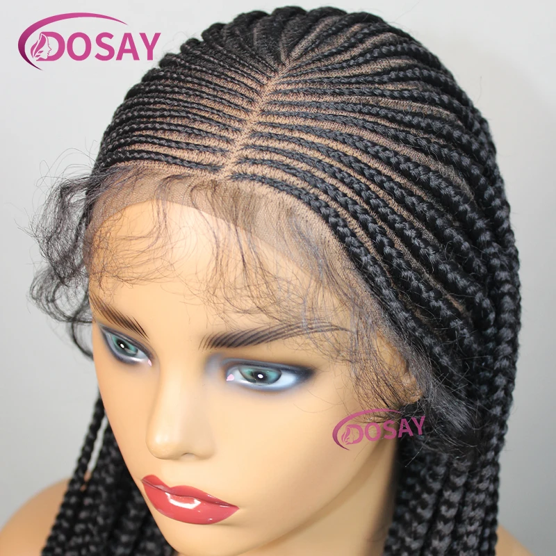 

Синтетические плетеные парики со средней частью для женщин, легкий полный парик шнурка, парик без узлов, косички с детскими волосами, кружевной парик 36 дюймов