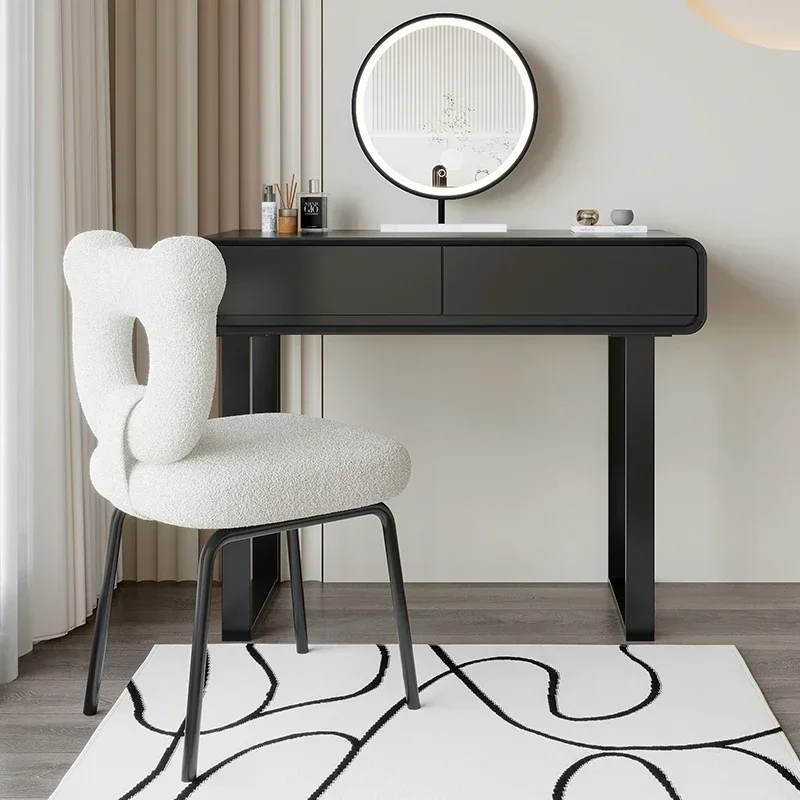 

--Black Girls Makeup Vanity Table Dresser Stand Drawer Mirror Makeup Table Women Bedroom Coiffeuse De Chambre Home Furniture