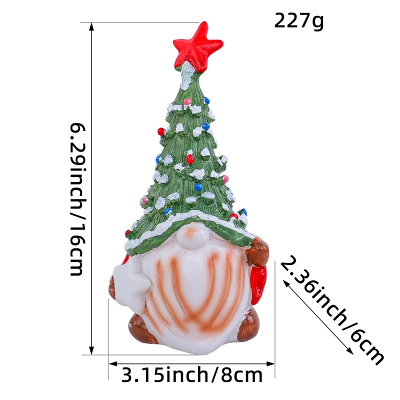 창의적인 크리스마스 트리 산타 그놈 장식, 크리스마스 트리, 얼굴없는 그놈 홈 송진 장식 공예