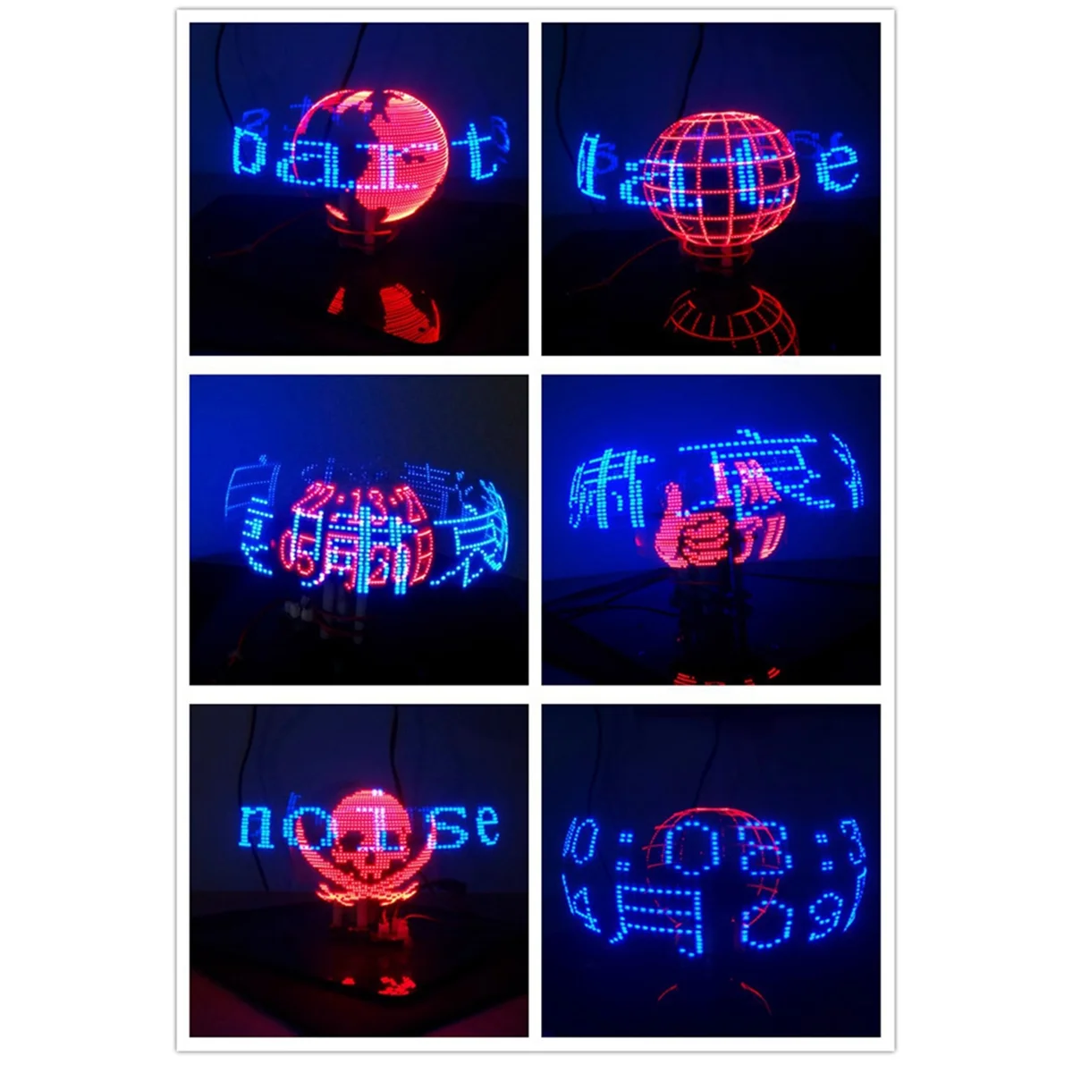 طقم LED دوار كروي مزدوج مطور للتحكم عن بعد بدون أداة تنزيل