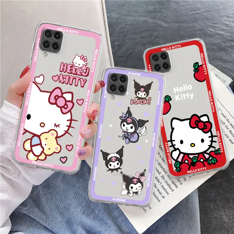 Kuromi Hello Kitty Cinnamoroll Cute Clear Case For Samsung Galaxy A52 A12 A51 A32 A21s A71 A34 A22 50 A70 A24 A72 5G Phone Cover