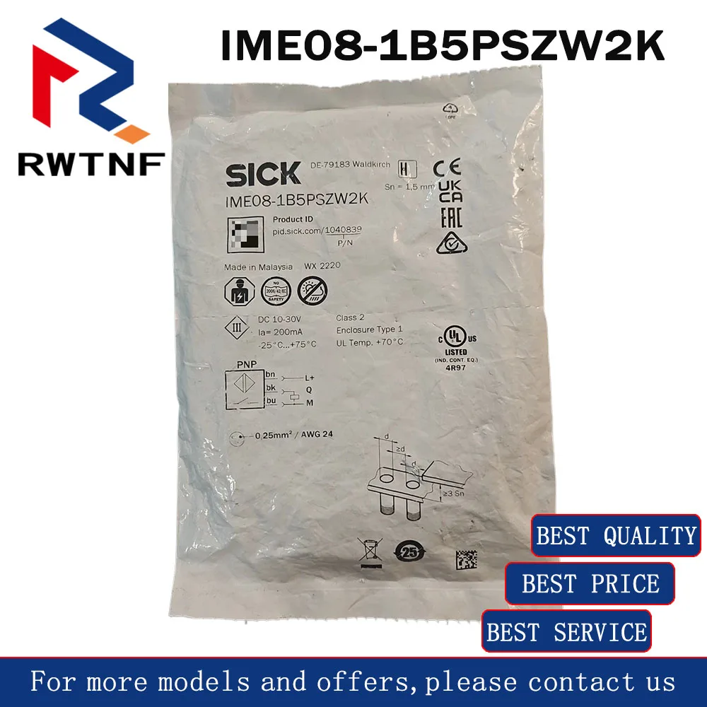 Brand New Genuine IME08-1B5PSZW2K SICK Inductive proximity sensor, order number 1040869,100% original warehouse stock