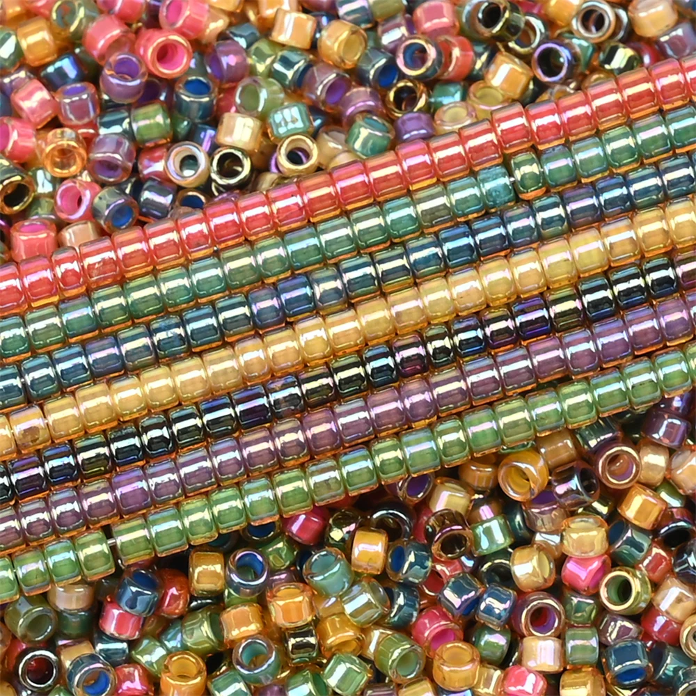 2.5Mm Colorful Plated Cylindrical Beads Colorfast Japanese Craft Seed Beads Diy Vintage Bracelet Necklace Jewelry Material