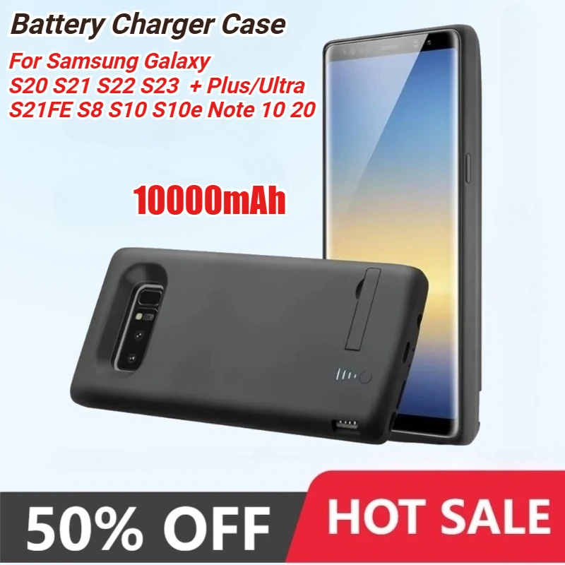 10000mAh Power Bank for Samsung Galaxy S23 S22 S8 Plus S21 FE S10 S10e Note 8 9 10 20 Ultra S20 + Plus Battery Charger Case