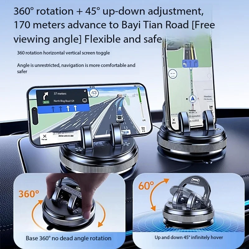 

Vacuum Powerful Suction Mobile Support Universal 360° Dashboard Phone Holder For Tesla Model 3 iPhone Samsung Xiaomi Huawei