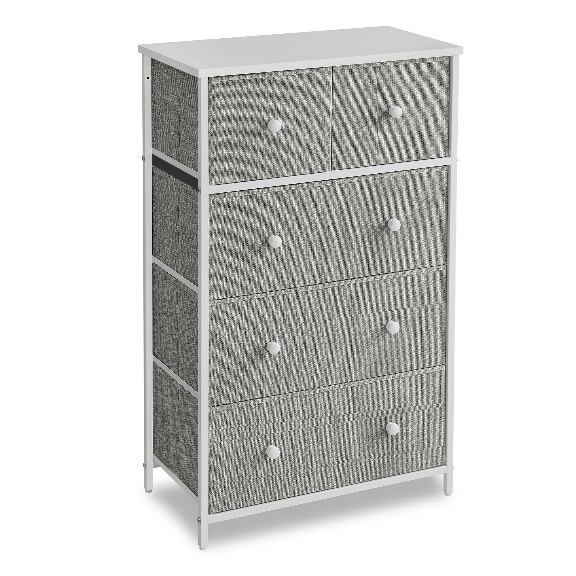 SONGMICS Drawer Dresser, Storage Dresser Tower with 5 Fabric Drawers, Dresser Unit, for Hallway