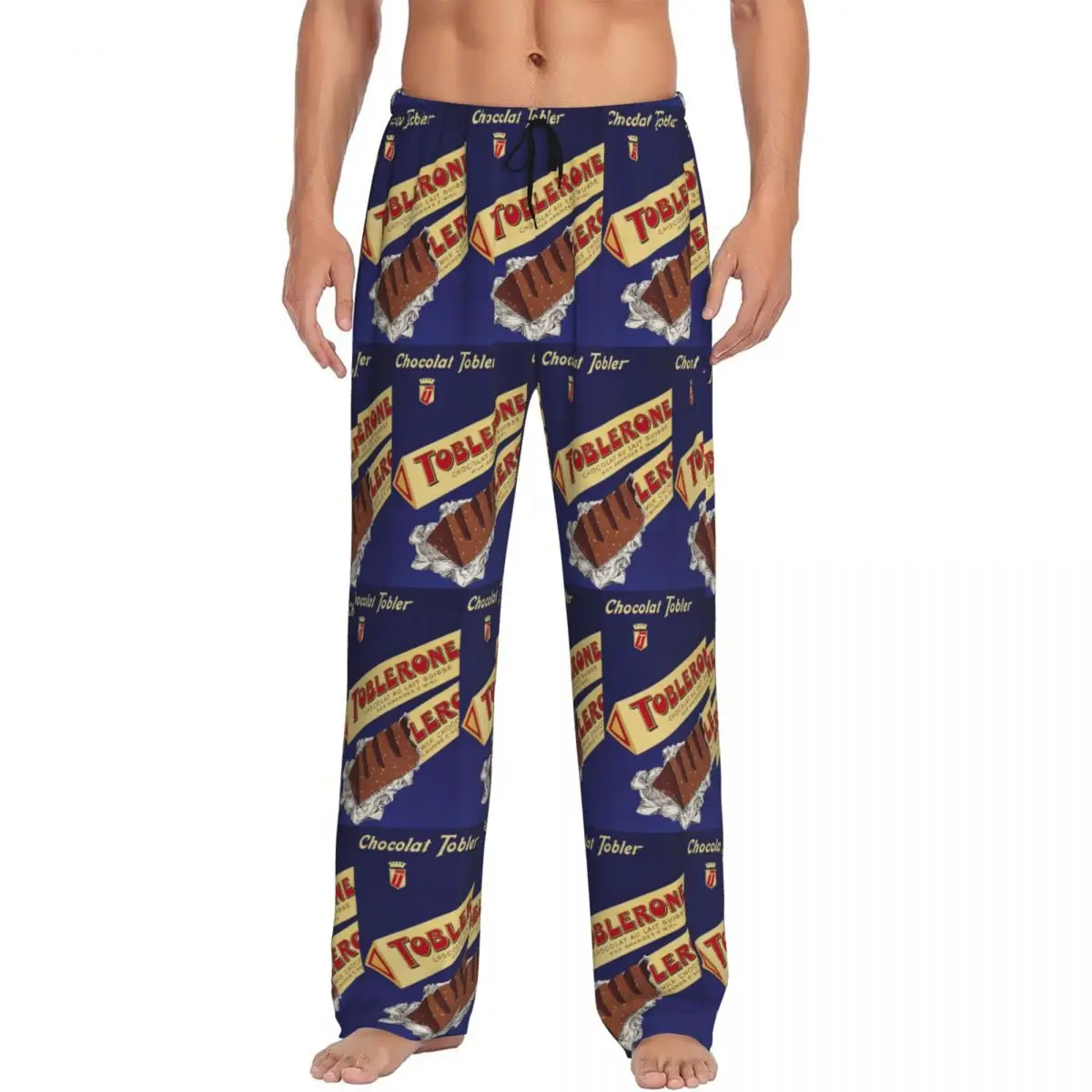 Custom Chocolat Tobler Toblerone 1959 Tim Print 8 Pajama Pants Men Sleepwear Sleep Lounge Bottoms with Pockets