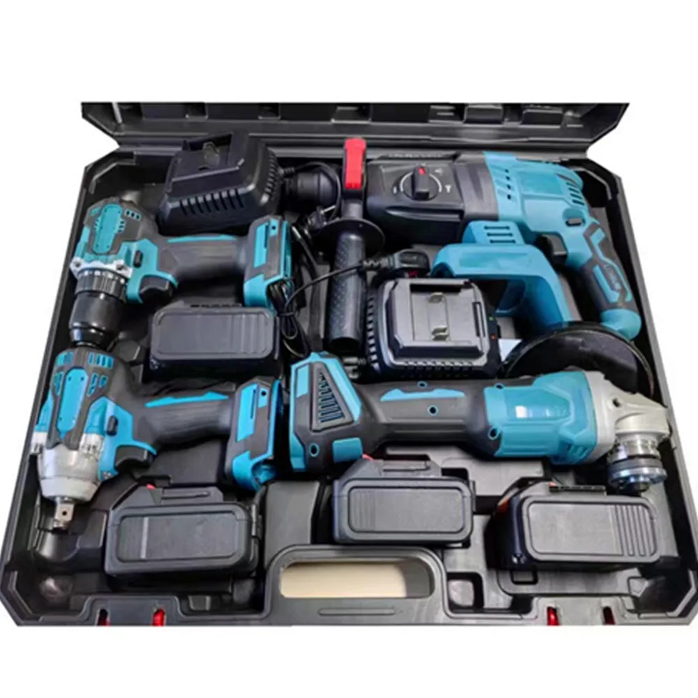 

Original brand newWholesale 4Pcs Brushless Tools Set Angle Grinder Polishing Grinding+ 2in1 Impact Wrench+ Electric Hammer With