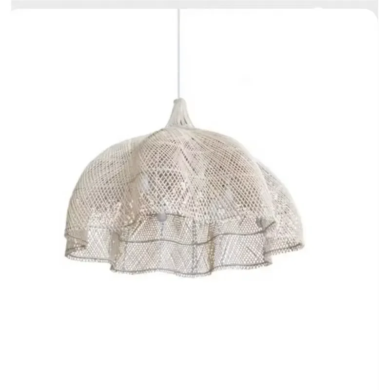 Chinese long chandelier rattan hanging lamp shade rattan chandelier