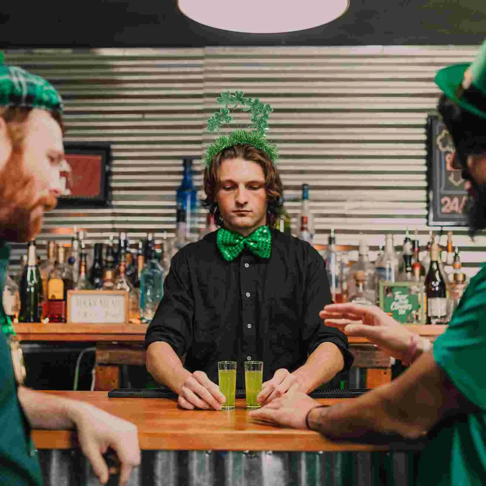 Acessórios para cabelo do dia de São Patrício, faixa de cabeça para festa, camisa trevo para mulheres