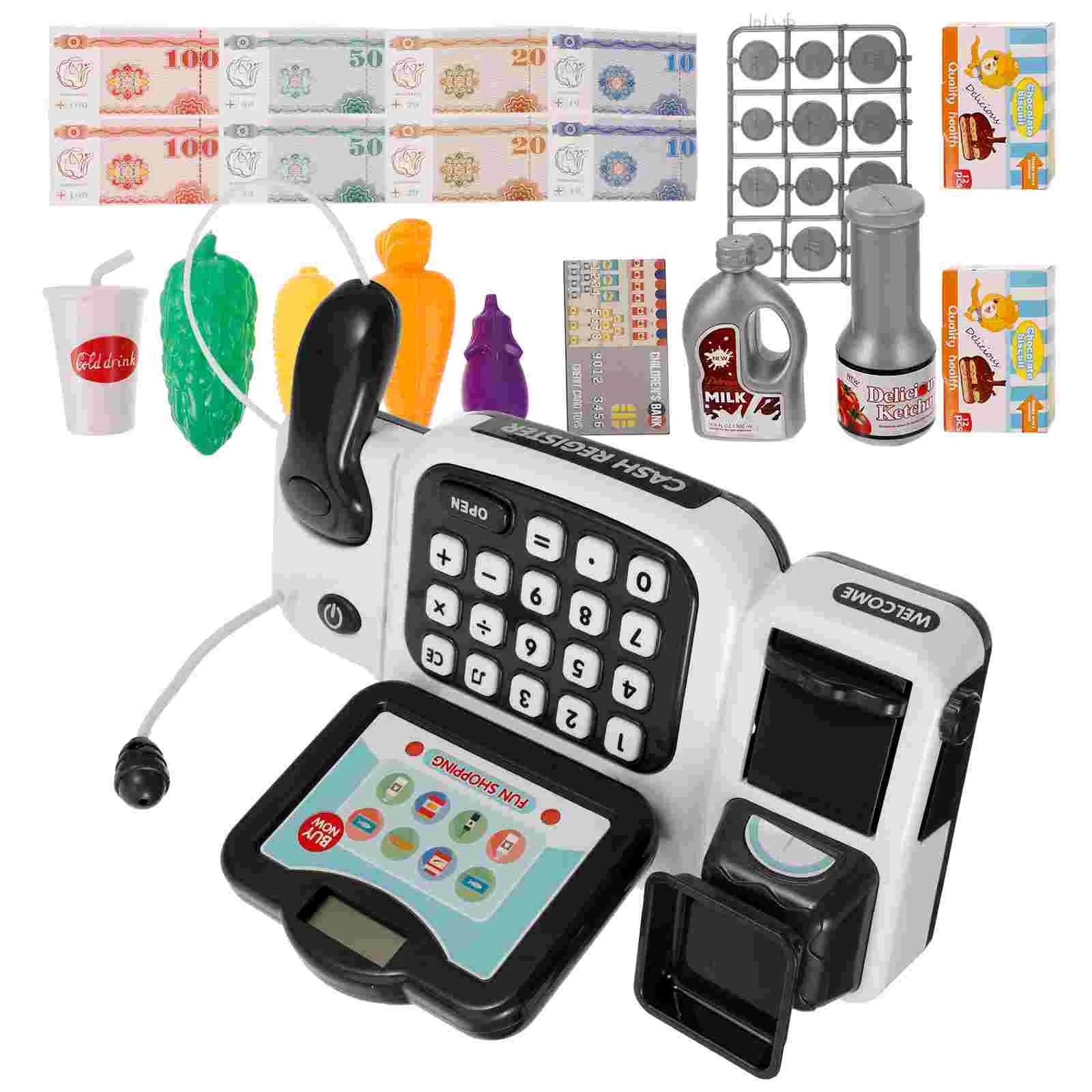 Toddlers Multipurpose Cash Register Toy, Toddler Suit, Plaything Kids Model, Presentes de aniversário