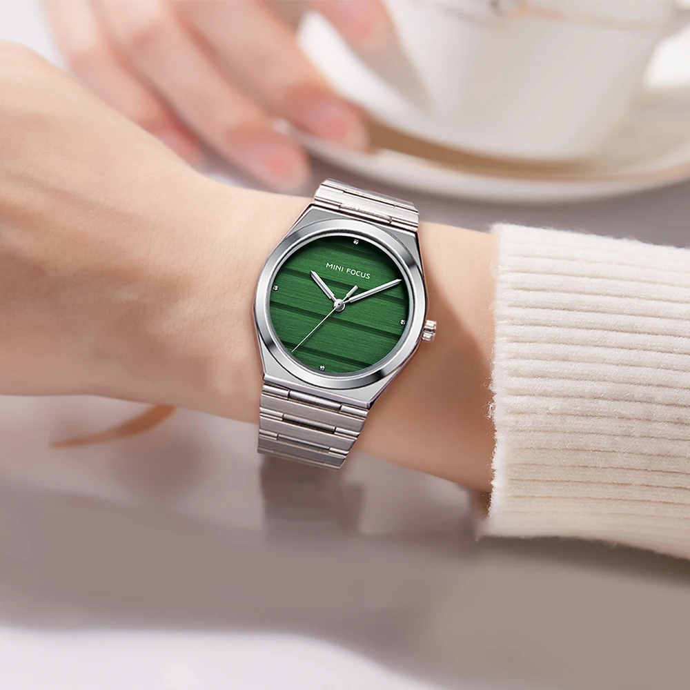 MINI FOCUS 0611 relojes de cuarzo de negocios informales para mujer diseño minimalista luminoso impermeable elegante reloj de mujer montre femme