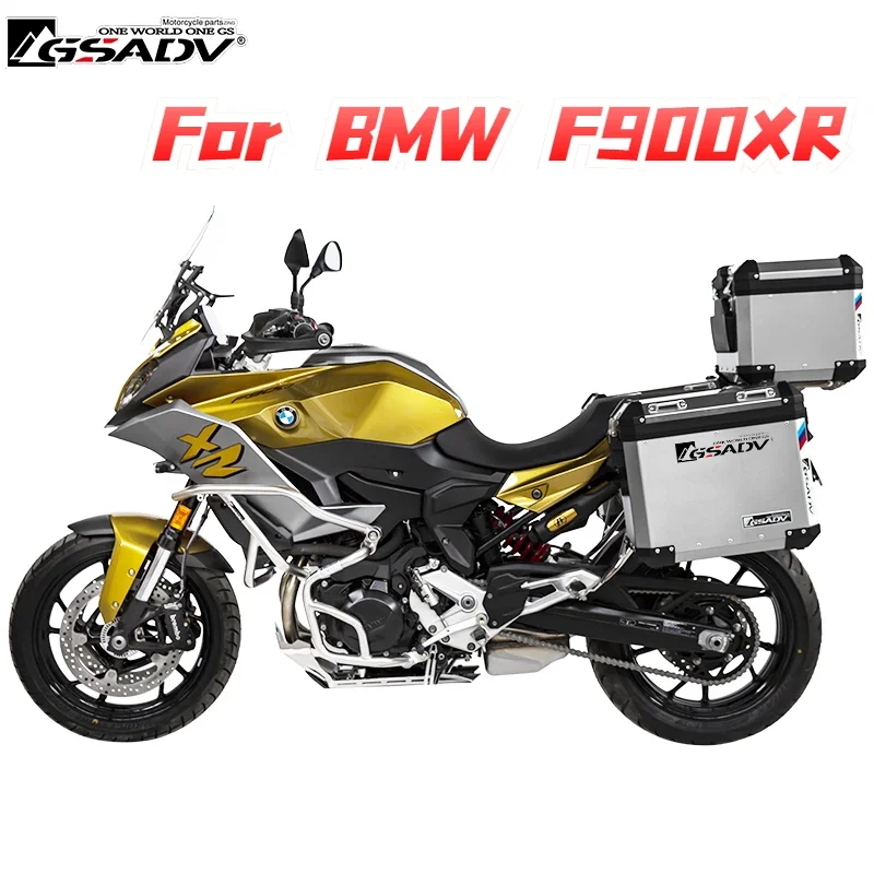 

Motorcycle Tail Trunk Top Case Pannier Saddlebag Bracket Aluminum Side Box Motorcycle Trunk with Steel Rack for BMW F900XR