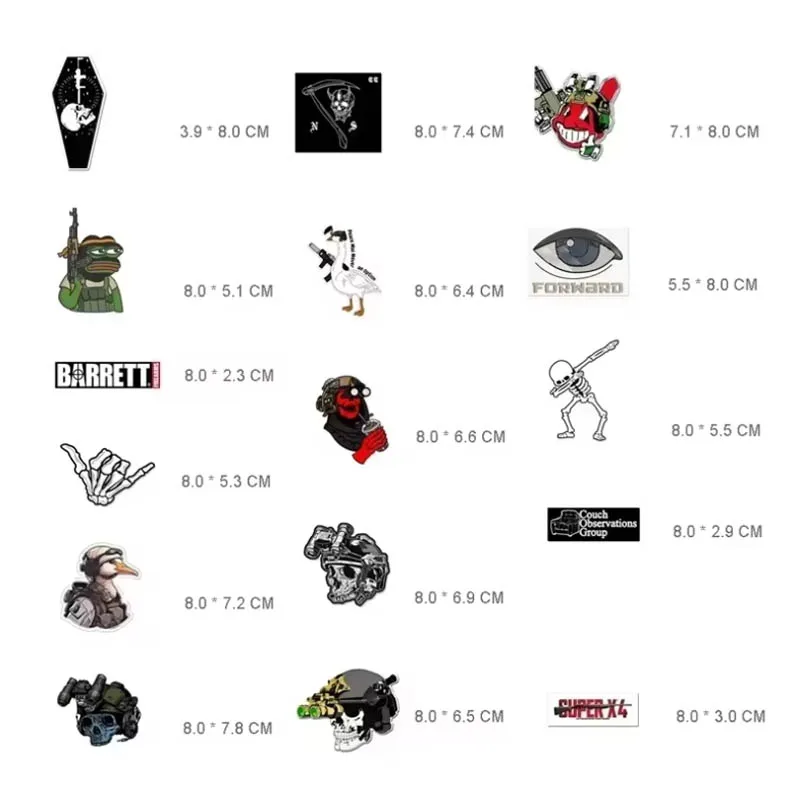 17 Stück taktische Militär-Aufkleber, edgy Totenkopf-Aufkleber, wasserfest, matt, Pegatinas für Auto, Motorrad, Laptop, Koffer, Flasche, Handyhülle – Detail 2