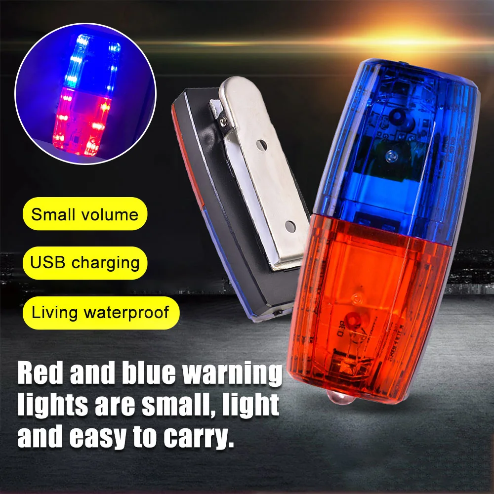 

Red&Blue LED Shoulder Warning Light Police Shoulder Clip Light Sanitation Worker Safety Patrol Alarm Flash Signal Strobe Lamp