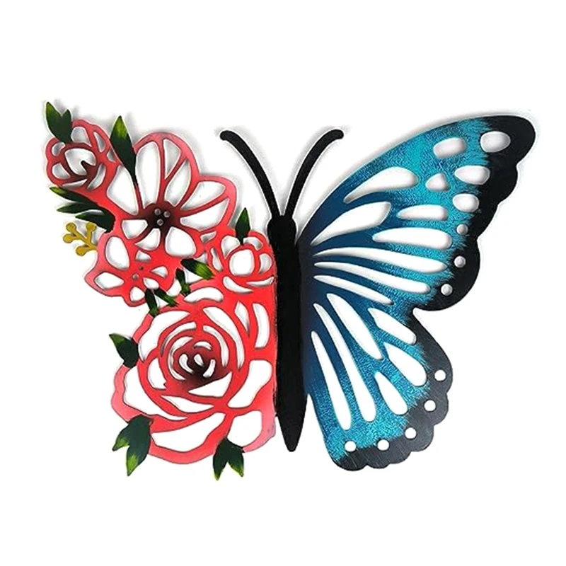 

Metal Butterfly Wall Decor - Butterflies Indoor Art Hanging Sculpture For Home Bedroom Living Room Office Durable Easy To Use