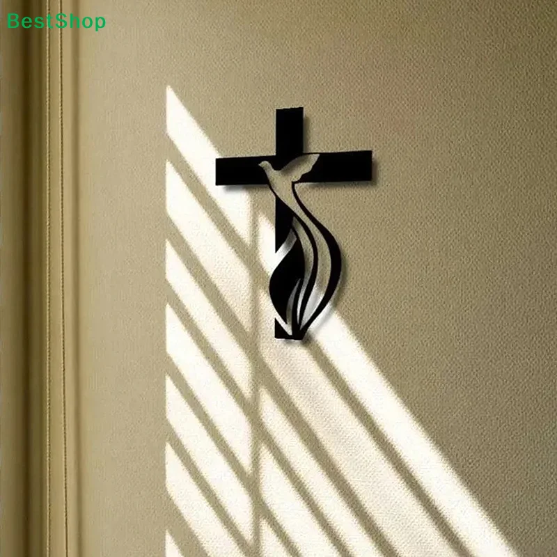 ♥Modern Black Metal Cross Wall Decor | Christian Religious Wall Art for Home, Church & Office