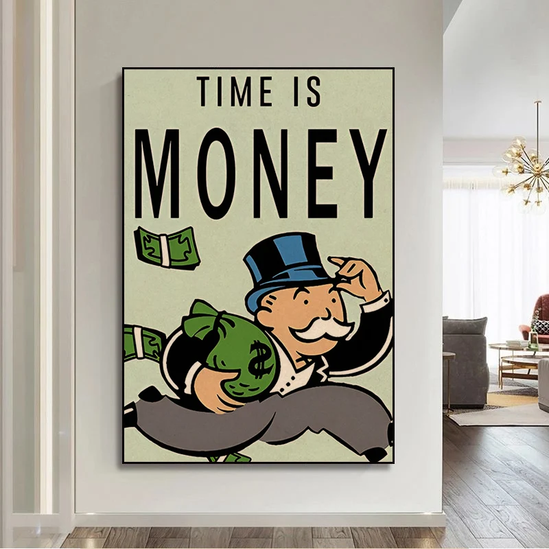 Monopoly Time Is Money Movie Posters Decoracion Painting Wall Art Kraft Paper Room Wall Decor