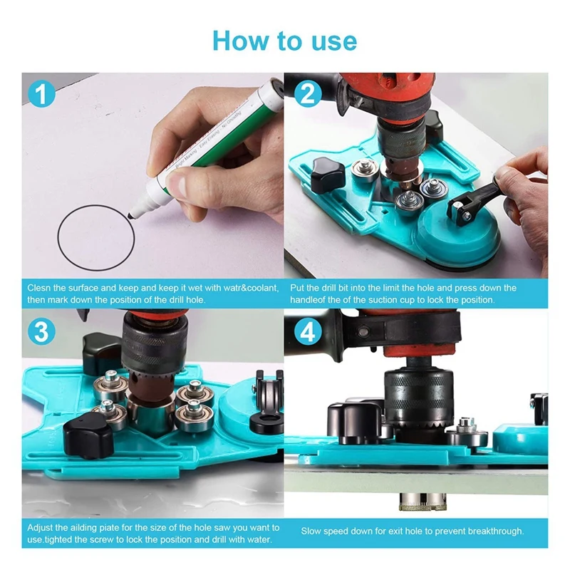 เพชรเจาะบิตกระเบื้องเลื่อยชุด 16 PCS Hole Core เจาะรูชุดเจาะ Bits ชุดสําหรับกระเบื้อง, แก้ว, หินอ่อน