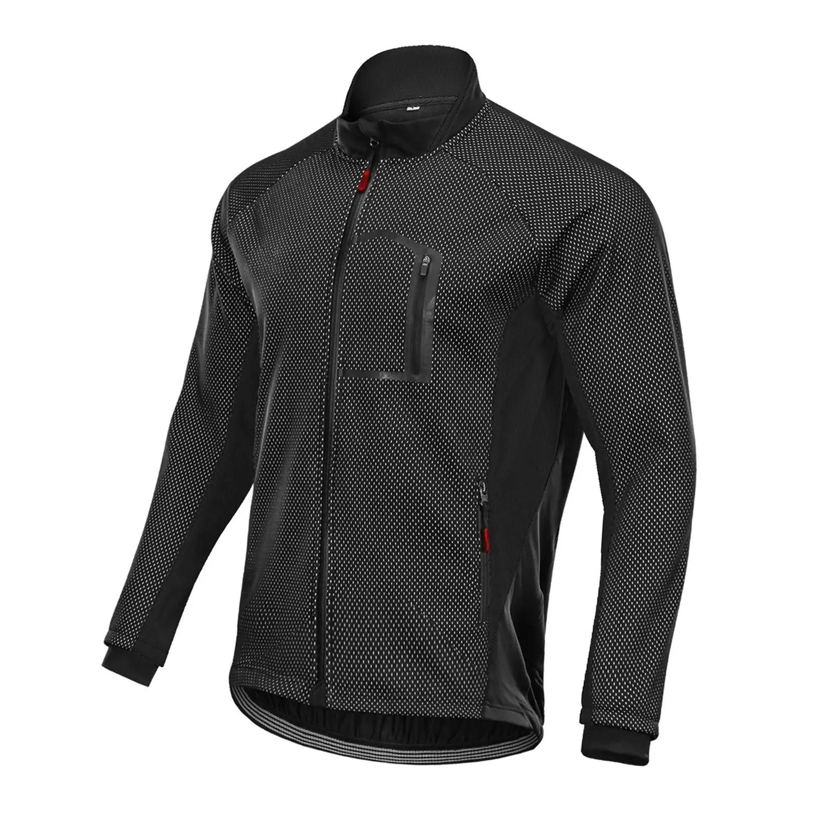 

Cycling Jacket Reflective Biking Windbreaker Bike Long Sleeve Fleece Coat for Sports Sports