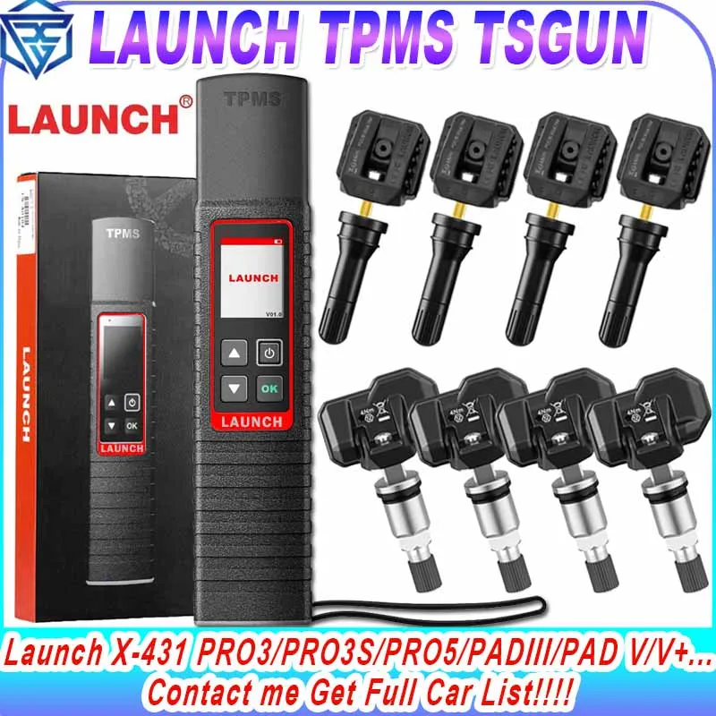 

LAUNCH X431 TSGUN TPMS Car Tire Pressure Sensor Detector RF-Sensor Programming Diagnostic Tool for X-431 V/ V+/ PRO3S+...More