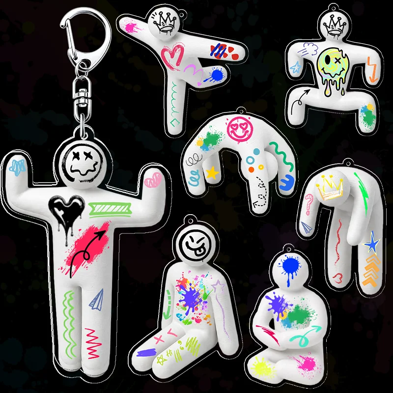 MECCHA CHAMELEON Graffiti-Figur 6cm Roboter Acryl-Schlüsselanhänger Taschen-Deko Spiel-Schlüsselanhänger Acryl-Schlüsselanhänger Fan-Geschenk Schlüsselanhänger Anhänger