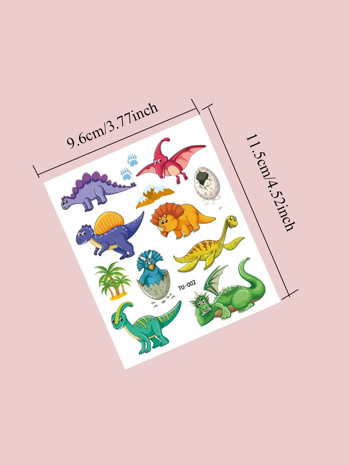 10pcs/Lot Dinosaur Pattern Tattoo Stickers Kids, Cute Animal Children\'s Temporary Tattoos for Hand, Face and Body Makeup