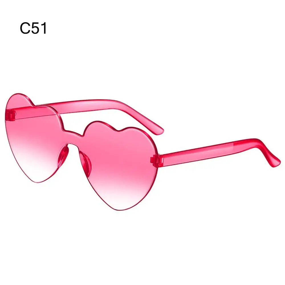 Trendy Colorful Gradient Lenses Party Sun Glasses Heart Glasses Shades Heart-shaped Sunglasses