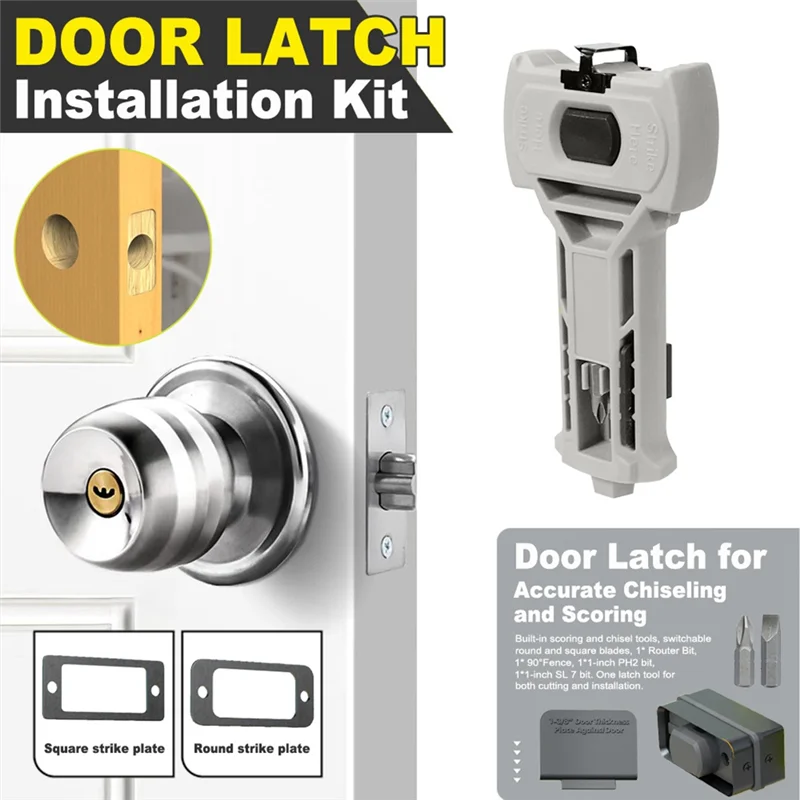 

ABJN-Door Hinge Mortise Template Door Latch Installation Kit Forprecise Chiseling Andscoring Forcarpenters Anddiy