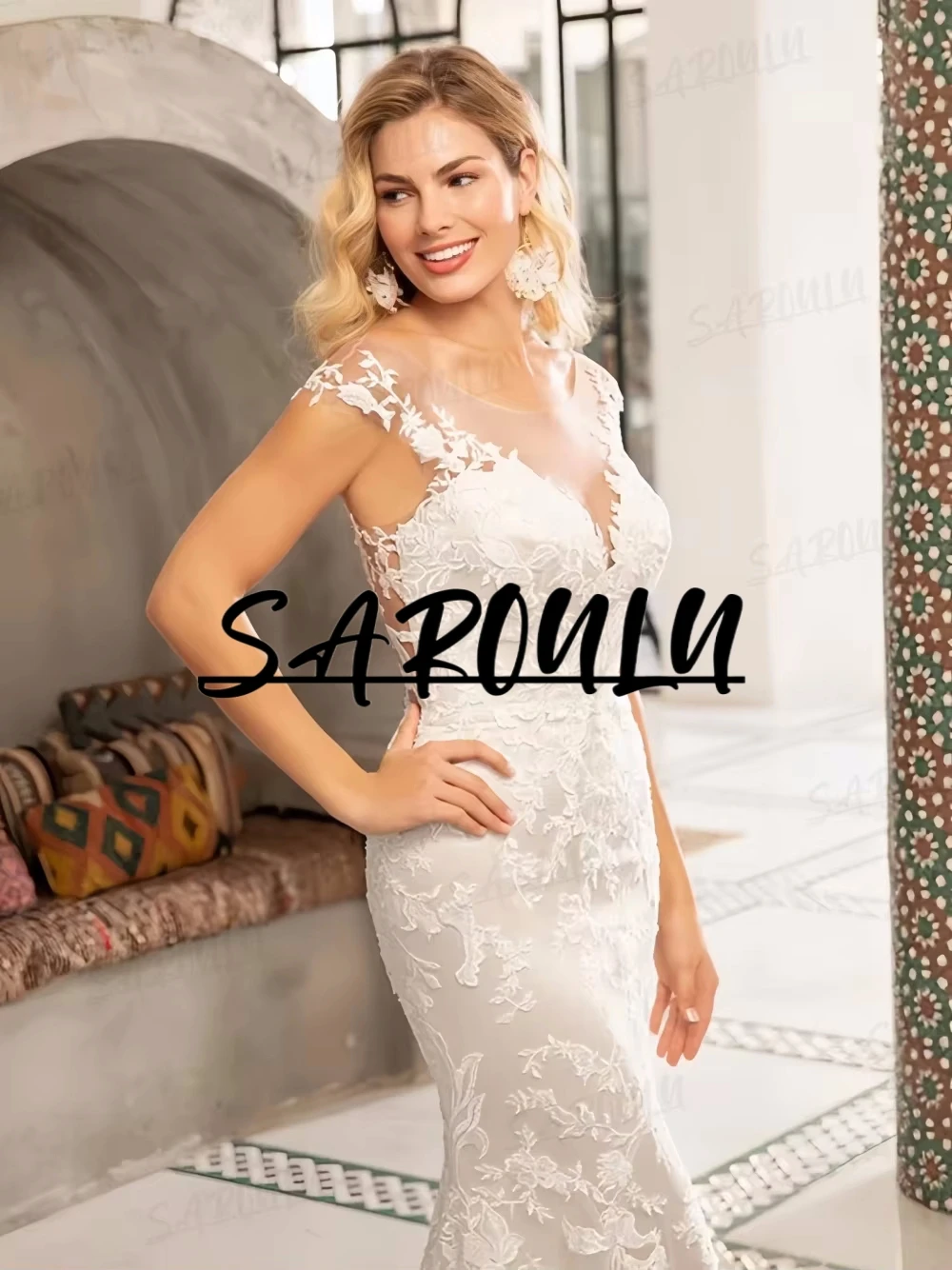 

2025 Vintage Women's Cheap Wedding Dress Lace Tulle Sleeveless Long Bride Dresses Customized Vintage Bridal Gown Robe De Mariee