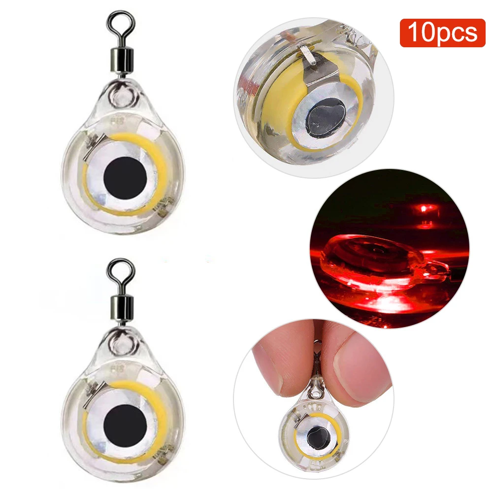 1/10 قطعة الصيد الصغيرة إغراء ضوء LED قطرة عميقة تحت الماء شكل العين الصيد الحبار الصيد الطعم مضيئة إغراء لجذب الأسماك #4
