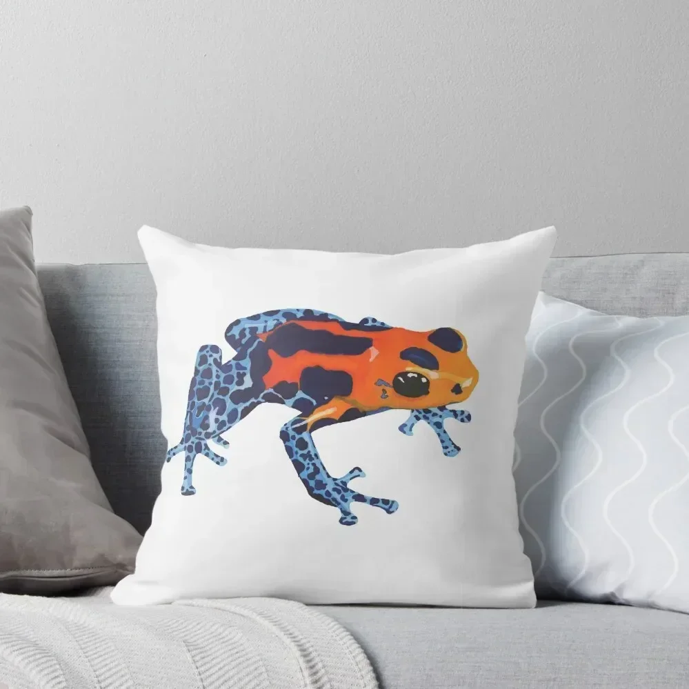 FROG - COLORFUL FROG - POISON FROG - Watercolor Painting Throw Pillow Cusions Cover Pillow Case pillow