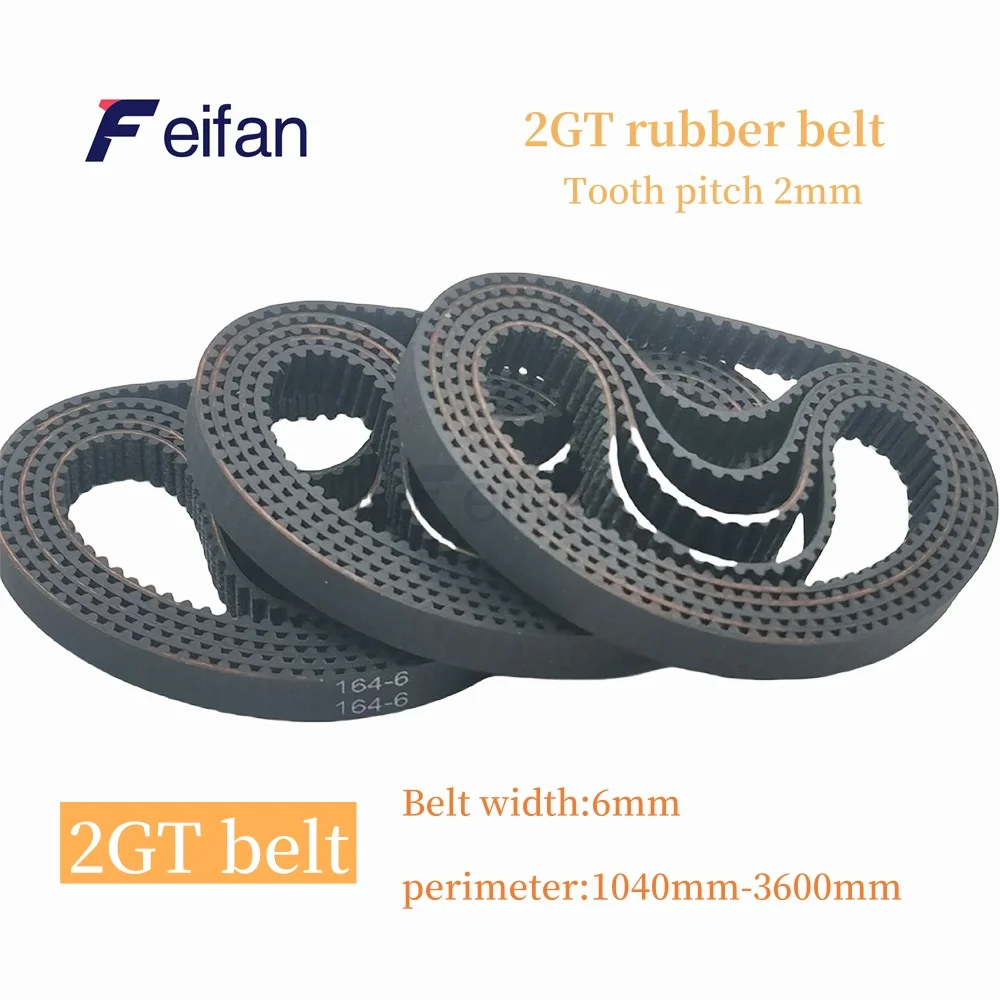 

GT2 2GT Width 6mm ，Rubber Belt Synchronous Belt Circular Belt Circumference 1040mm-3600mm Suitable For 3D Printer Accessories，