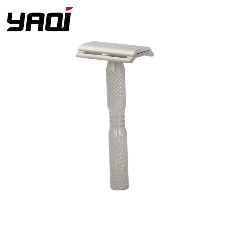 YAQI Ghost Cross Grain Pattern Titanium Light Weight Safety Razor For Men Durability Ergonomic Design Comfortable Experience