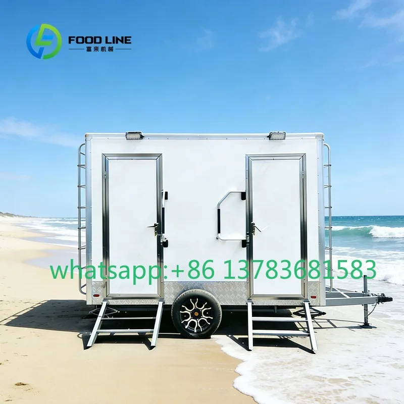 

Customized Premium Portable Restroom & Shower Trailer - Luxury Mobile Toilet Unit with Hot Water Lighting and Climate Control